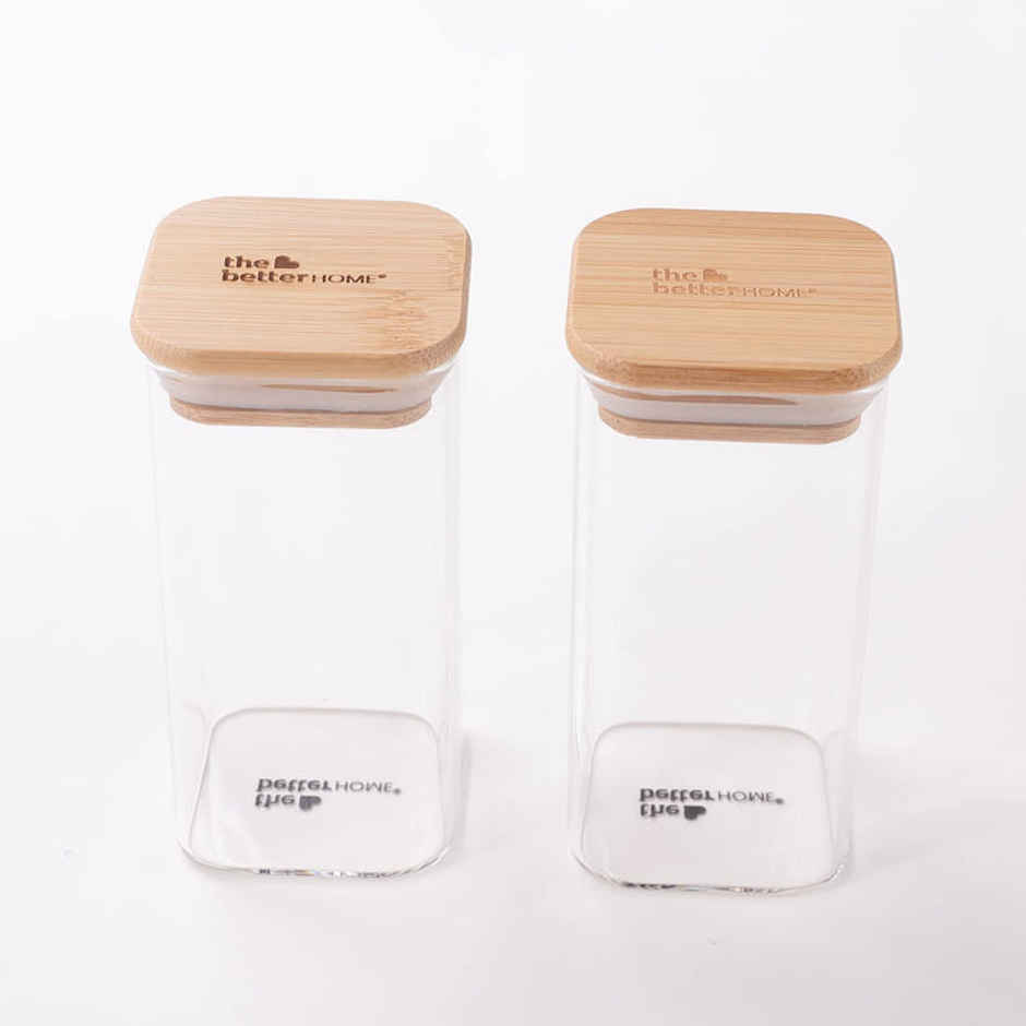 The Better Home Rectangle Borosilicate Jars 300Ml Pack Of 2