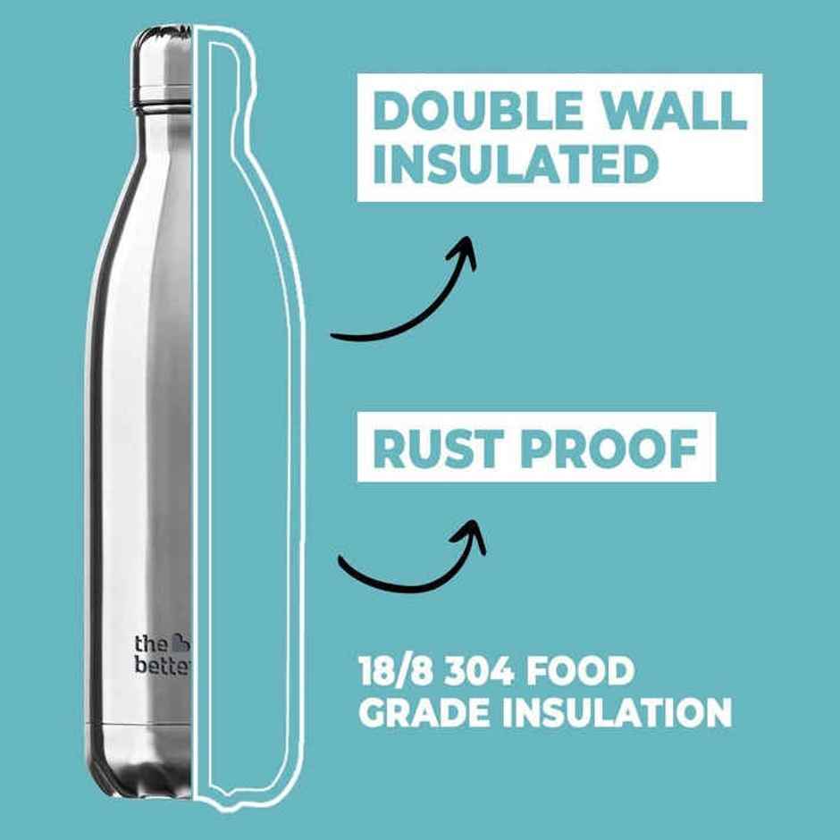 The Better Home 500 ml Thermosteel Bottle Double Wall 304 Stainless Steel Water Bottle- Silver