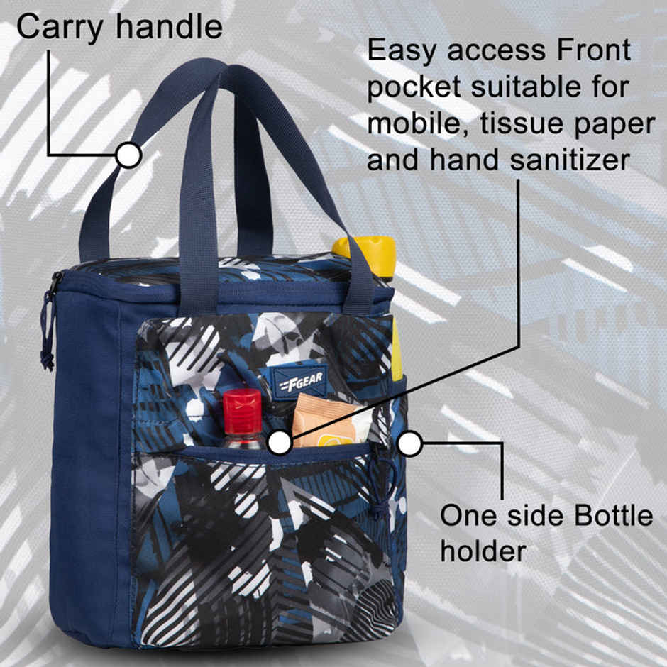 F Gear Hoover | Geometric Blue Black Lunch Bag