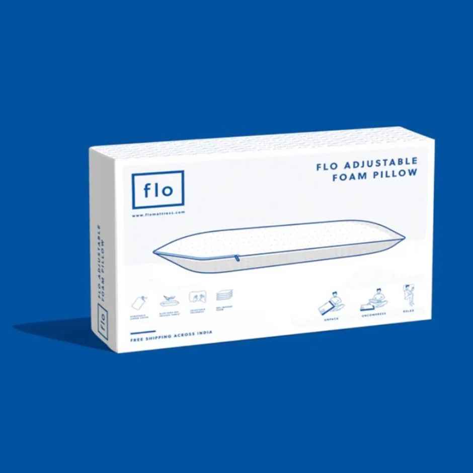 Flo Aloe Vera Gel Infused Memory Foam Pillow With Adjustable Neck Pain Relief | 27 x 17 inch) White