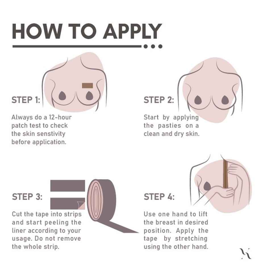 Krvvy UpLift Body Tape | Free 5 Pairs of Nipple Pasties - Tan