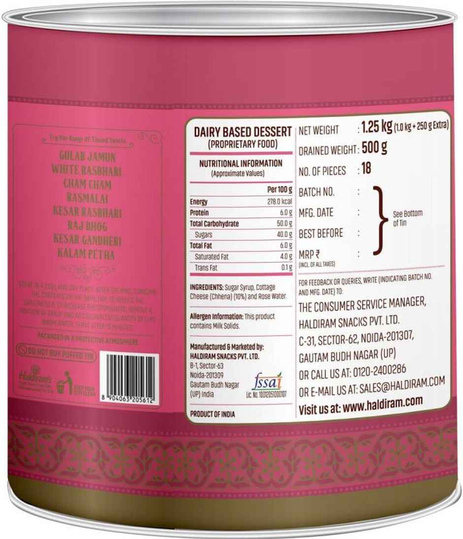 Haldiram's Rasgulla | Soft & Juicy Sweet