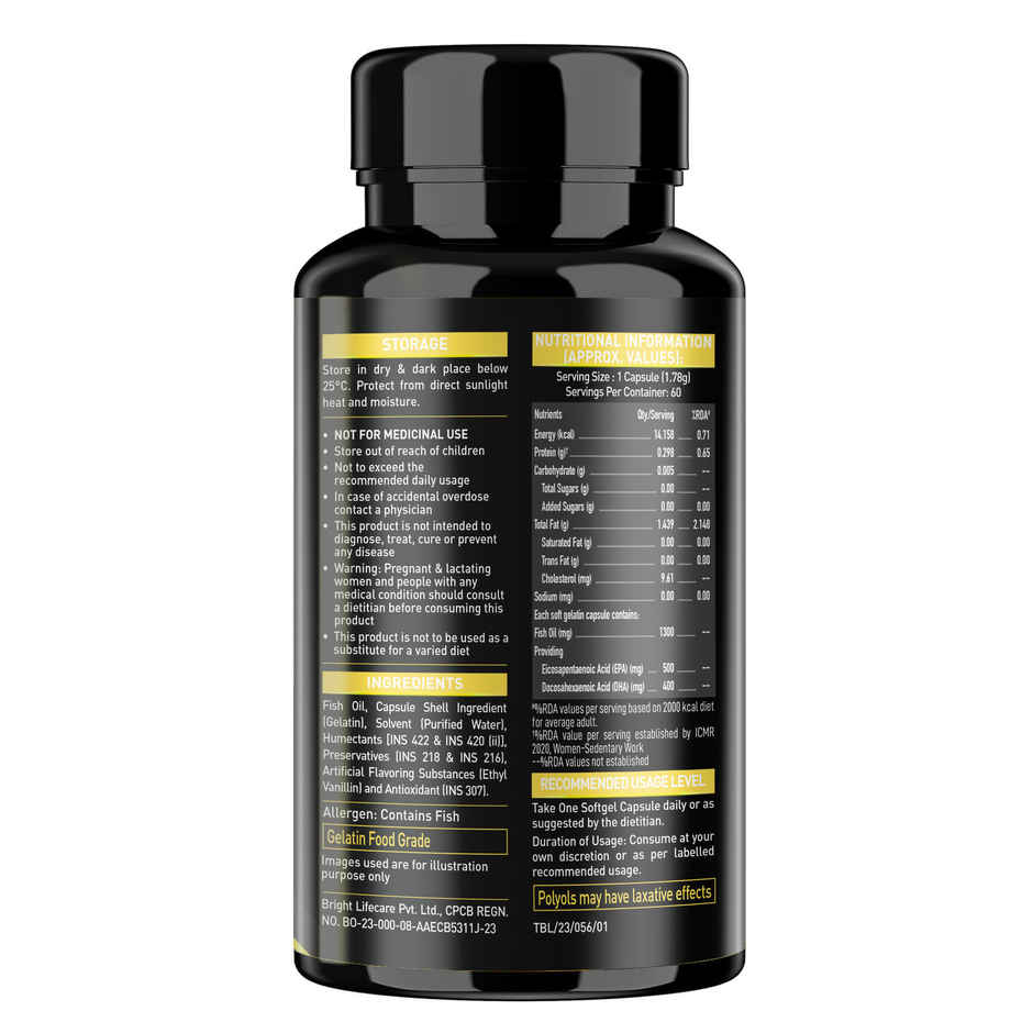 MuscleBlaze Omega 3 Fish Oil Gold 60 Capsule