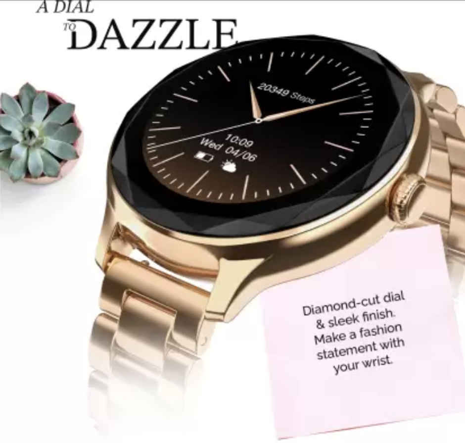 Noise Grace Women's Collection 1.1 AMOLED Display with Diamond Cut Metal Dial - Rose Gold