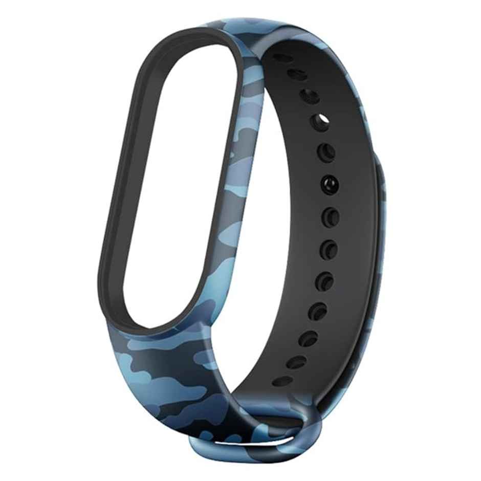 Sounce Pack of 2 Band Strap Compatible for Mi Band 5-Mi Band 6 | Camouflage Blue and Green