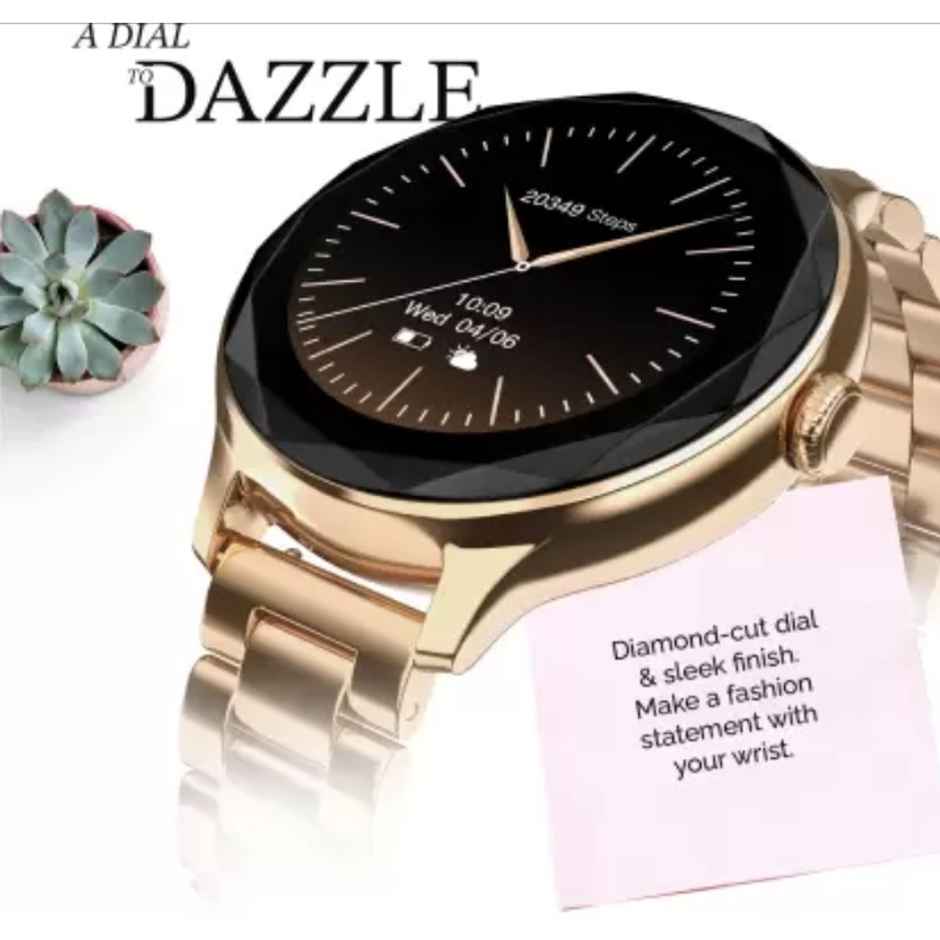 Noise Grace Women's Collection 1.1 AMOLED Display with Diamond Cut Metal Dial - Rose Gold