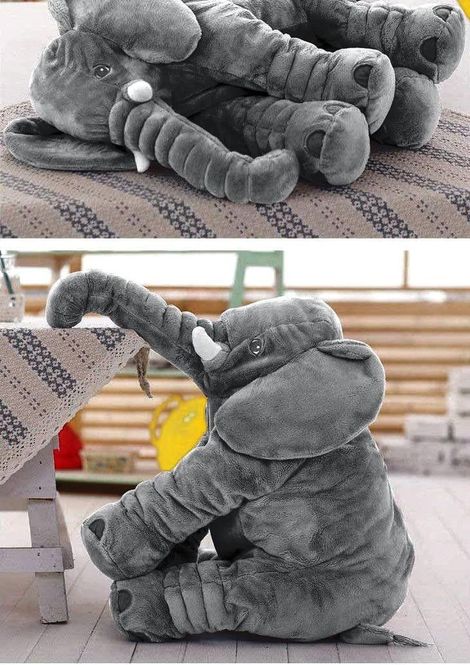 DearJoy Elephant Shaped Baby Pillow - Grey
