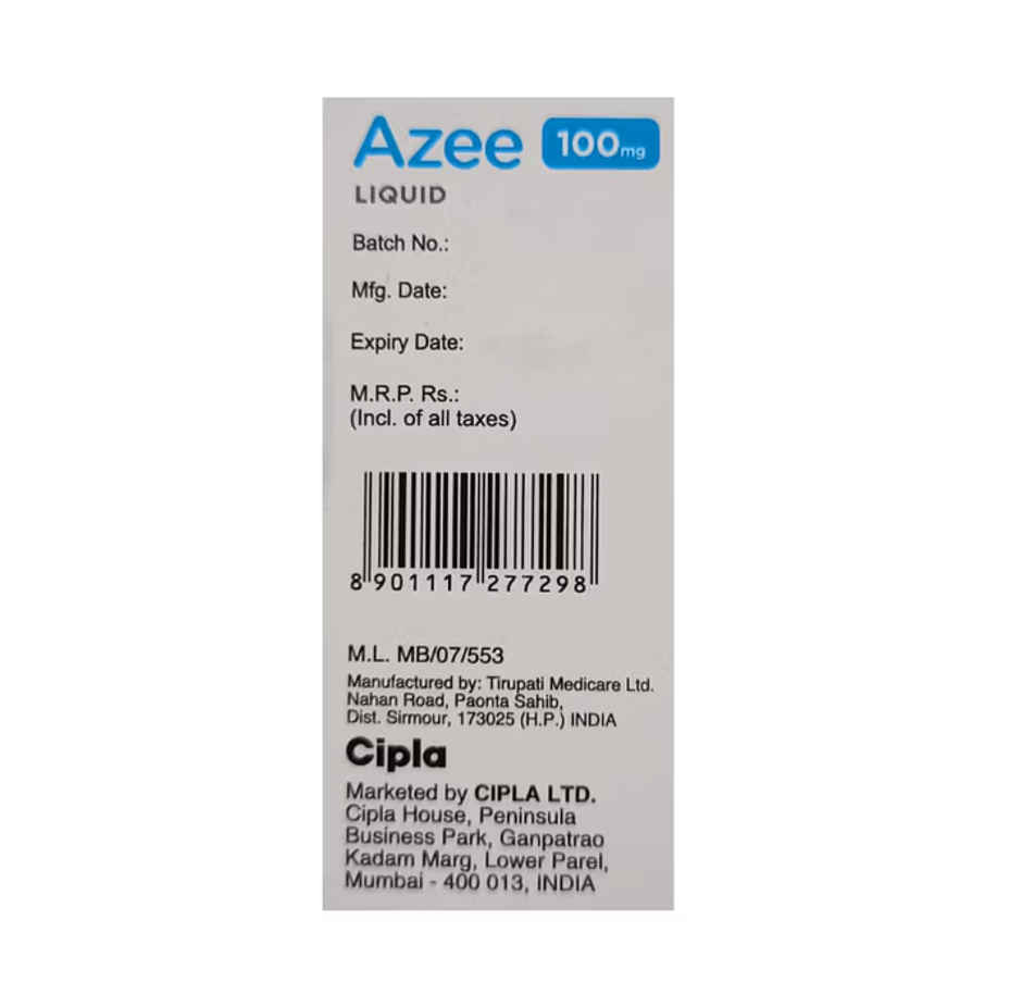 Azee 100mg Peppermint & Orange Flavour Oral Suspension