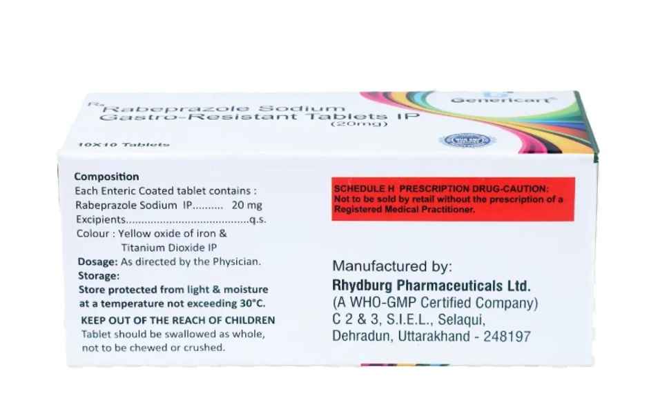 Genericart Rabeprazole Sodium 20mg Tablet