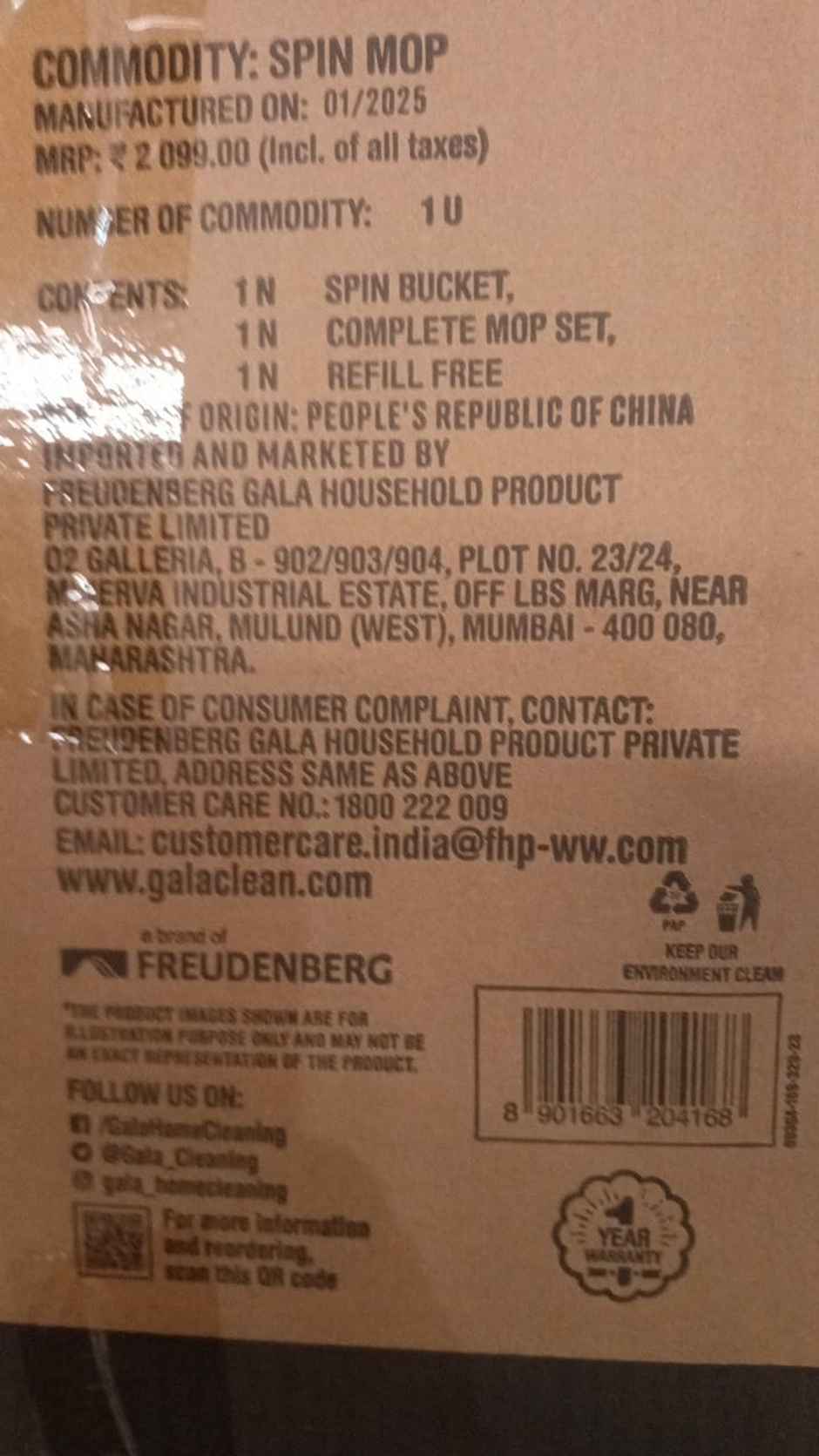 Gala Twin Bucket Spin Mop Floor Cleaning Mop with Separate Bucket for Clean & Dirty Water