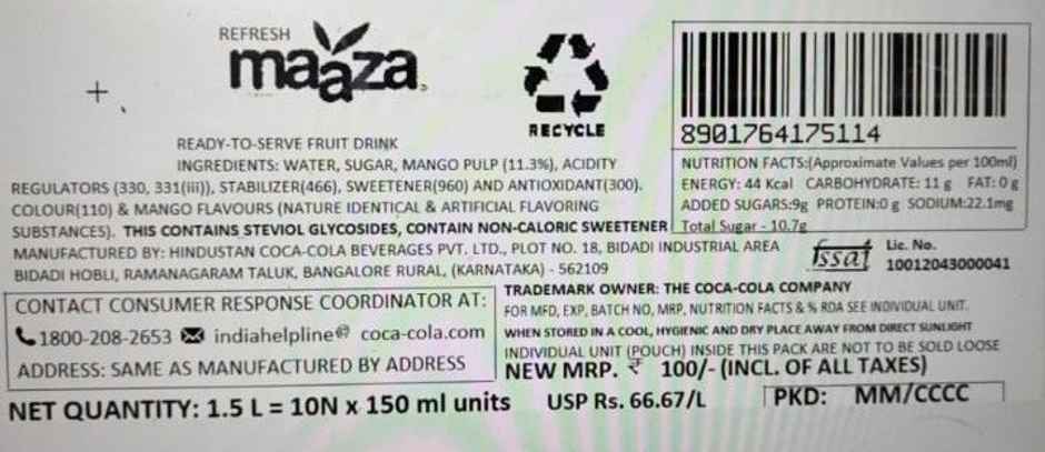 Maaza Mango Fruit Juice Tetrapack