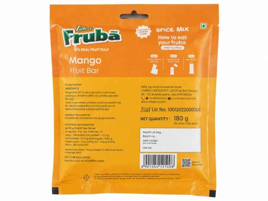 Falero Fruba Fruit Bar Mango Pack