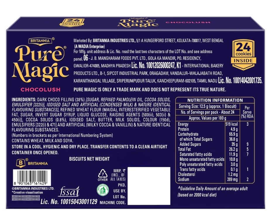 Britannia Pure Magic Chocolush Choco Filled Cookie
