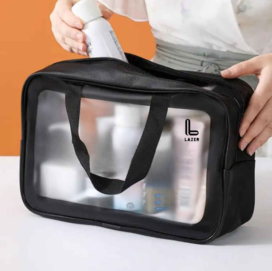 Lazer Makeup Travel Pouch | Cosmetic Bag | Travel kit Pouch for Toiletries | Black