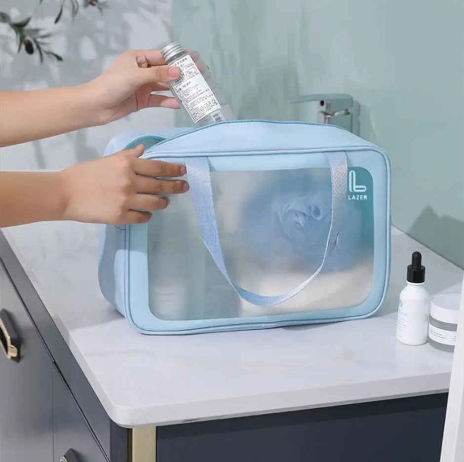 Lazer Makeup Travel Pouch | Cosmetic Bag | Travel kit Pouch for Toiletries | Blue