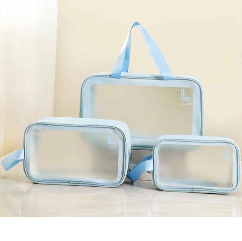 Lazer Makeup Travel Pouch | Cosmetic Bag | Travel kit Pouch for Toiletries | Blue