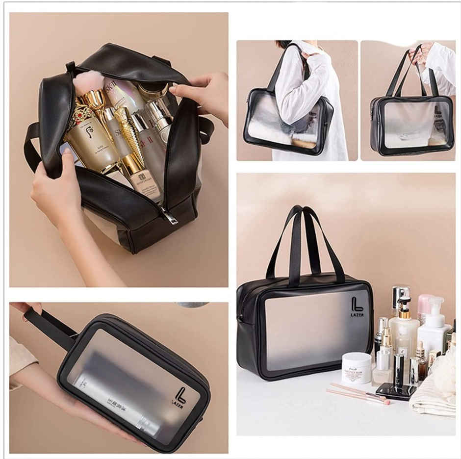 Lazer Makeup Travel Pouch | Cosmetic Bag | Travel kit Pouch for Toiletries | Black