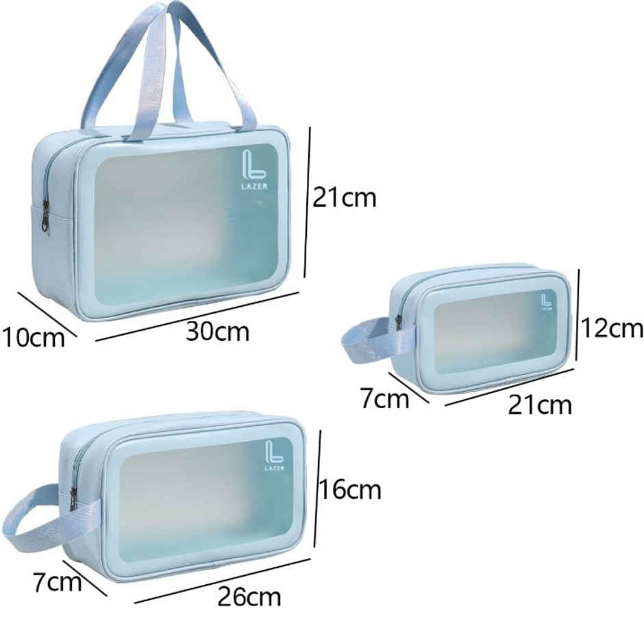 Lazer Makeup Travel Pouch | Cosmetic Bag | Travel kit Pouch for Toiletries | Blue