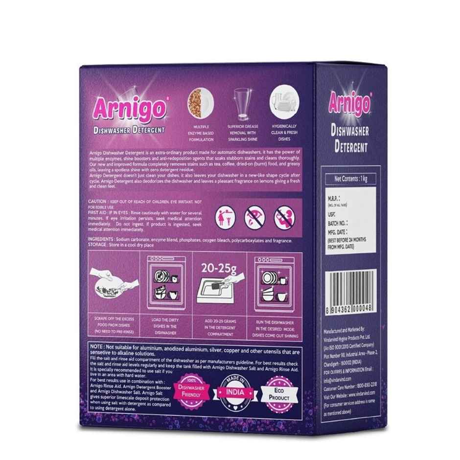 Arnigo Lemon Fragrance Dishwasher Detergent Powder Box
