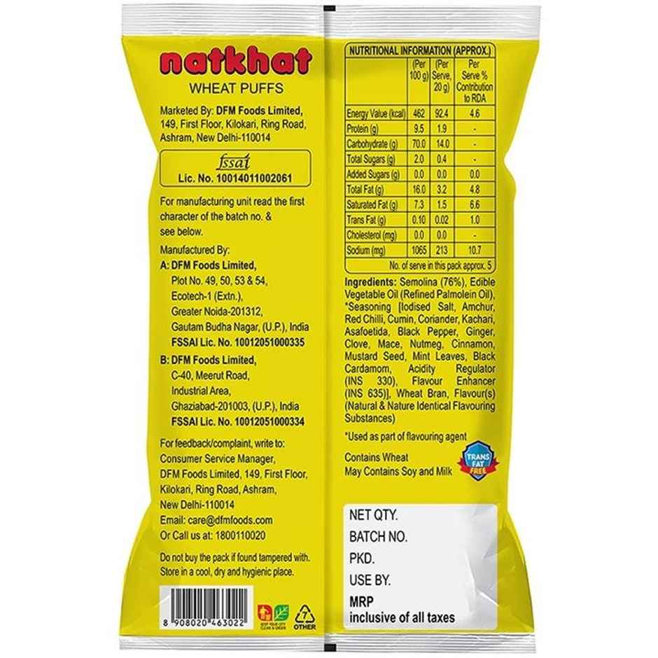 Crax Natkhat Classic Wheat Puff Snacks | Light & Crunchy