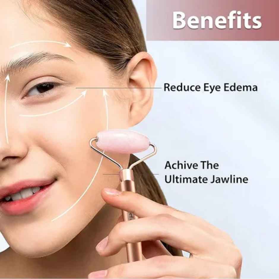 Agaro 3-In-1 Electric Rose Quartz Face Roller Kit
