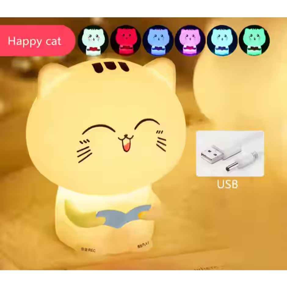 Hashwow Cat Reading Book silicone Night lamp for Kids | Rechargeable Touch Lamp for Kids, Girls