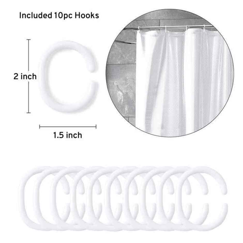 Polyester Shower Curtain Zz White 183 x 213 cm