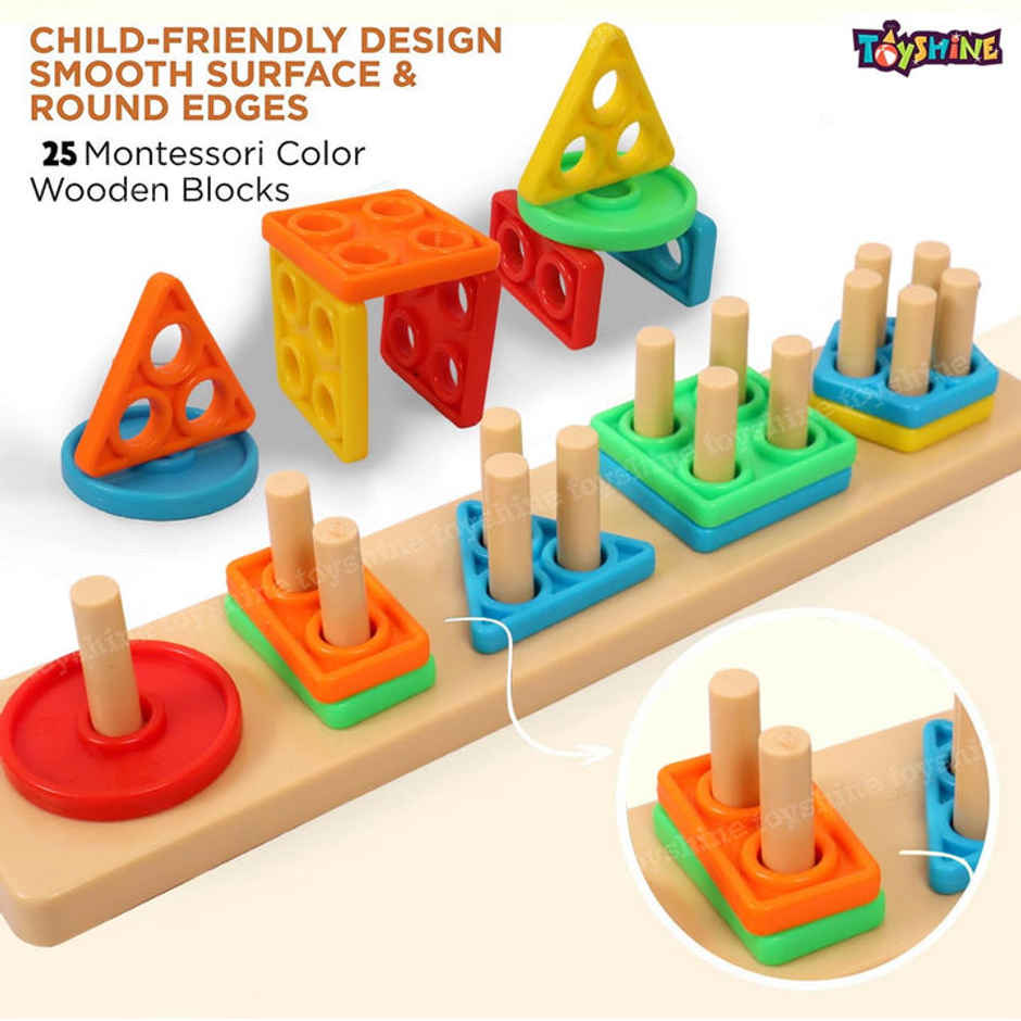 Toyshine Small Angle Geometric Blocks Building Stacker Kids Shape Sorter