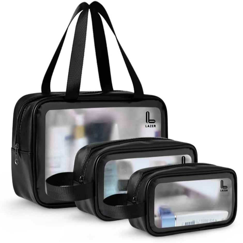 Lazer Makeup Travel Pouch | Cosmetic Bag | Travel kit Pouch for Toiletries | Black