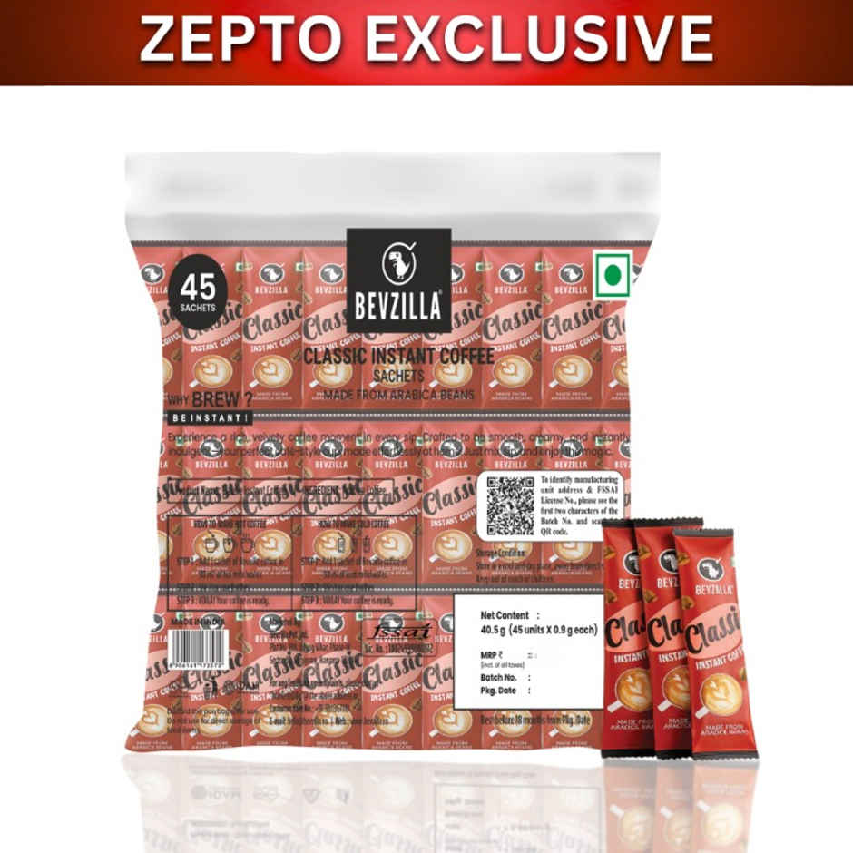 Bevzilla 45 Classic Instant Coffee Powder Sachets Combo