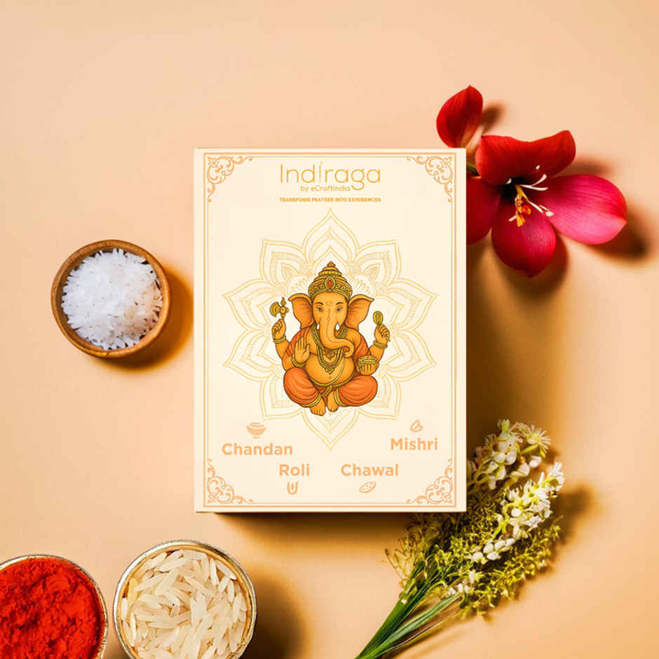 Roli Chawal Chandan Mishri Pouch Combo for Rakhi (eCraftIndia)