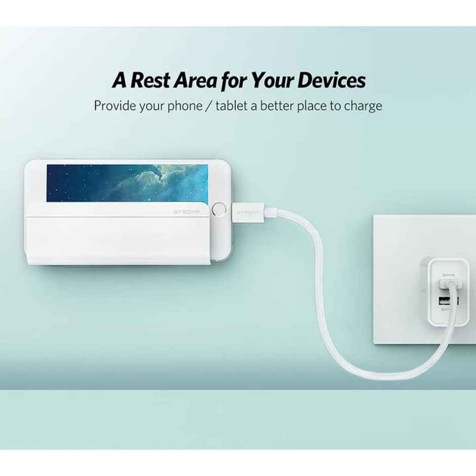 Striff Wall Mount Phone Holder With Adhesive Strips, Charging Holder Compatible(Pack Of 1)