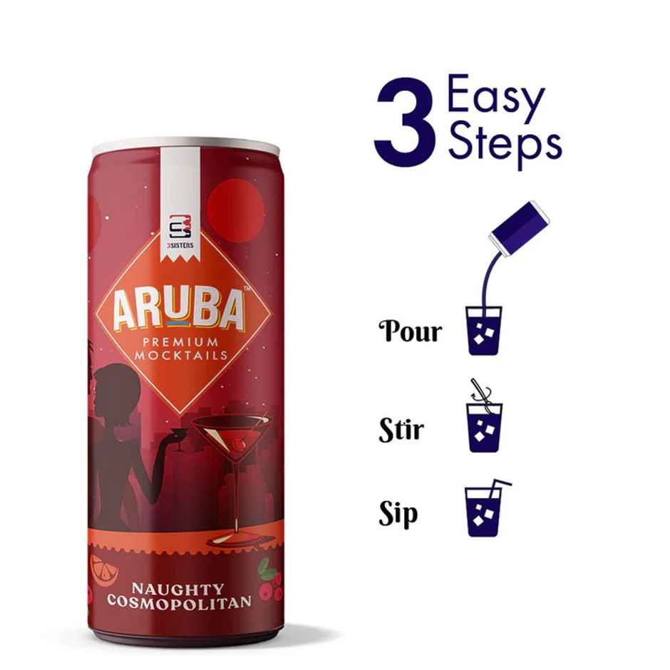 Aruba- Naughty Cosmopolitan  | Refreshing  Mocktail by 3 Sisters