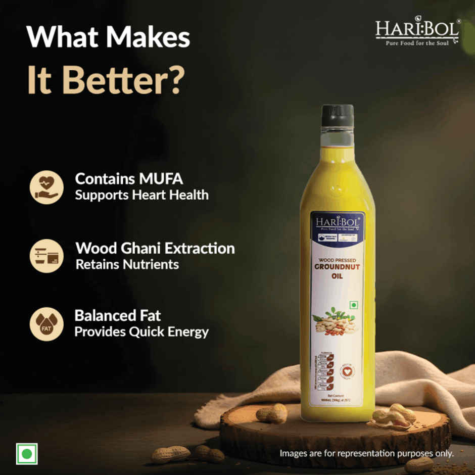 Haribol Groundnut (Peanut) Wood Pressed Oil | Healthy Cooking Oil