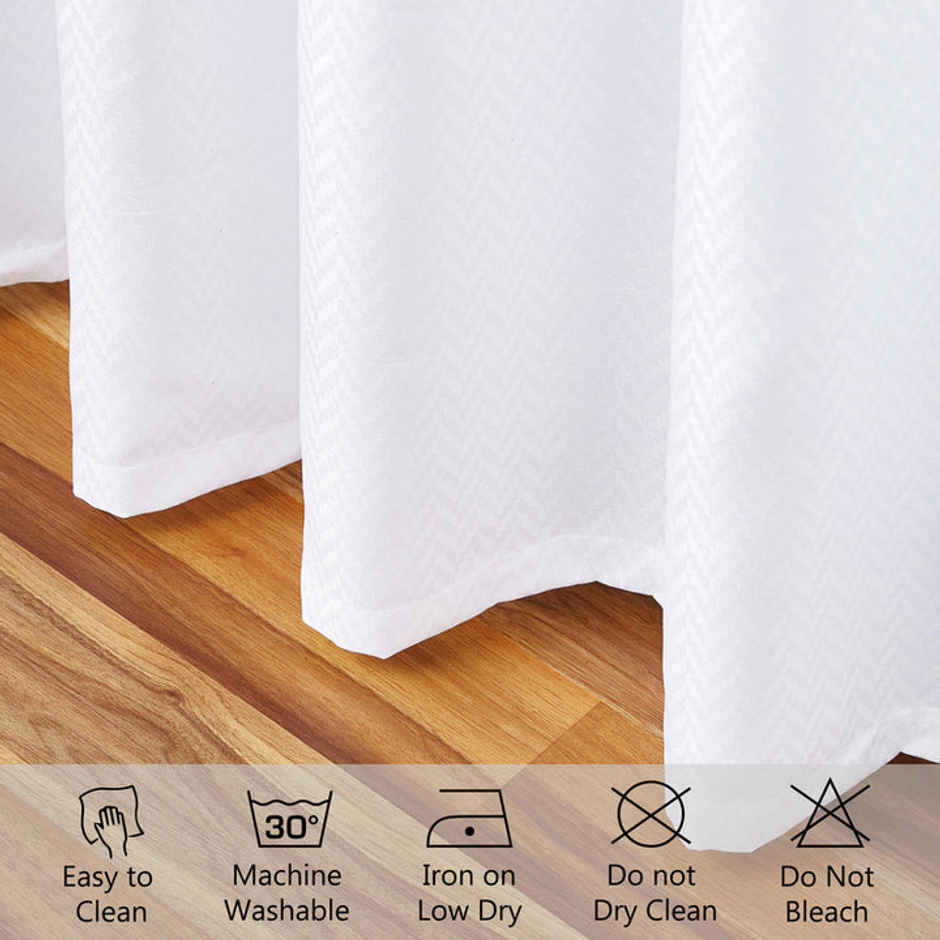 Encasa Xo Polyester Shower Curtain Zz White 183X213 Cm, Pack Of 1