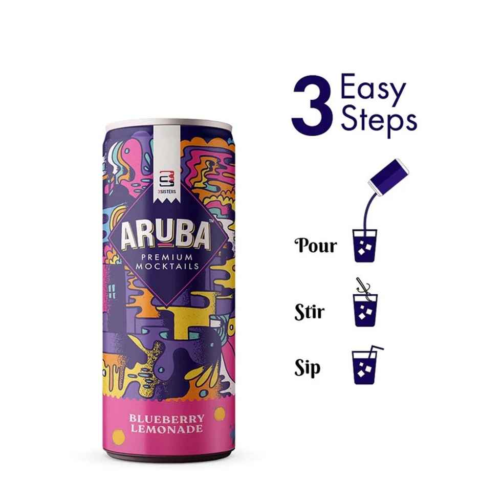 Aruba  Blueberry Lemonade | Refreshing  Mocktail by 3 Sisters