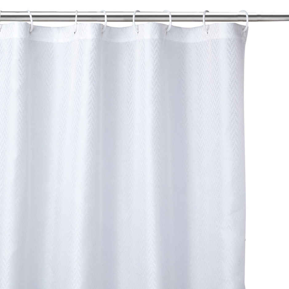 Encasa Xo Polyester Shower Curtain Zz White 183X213 Cm, Pack Of 1