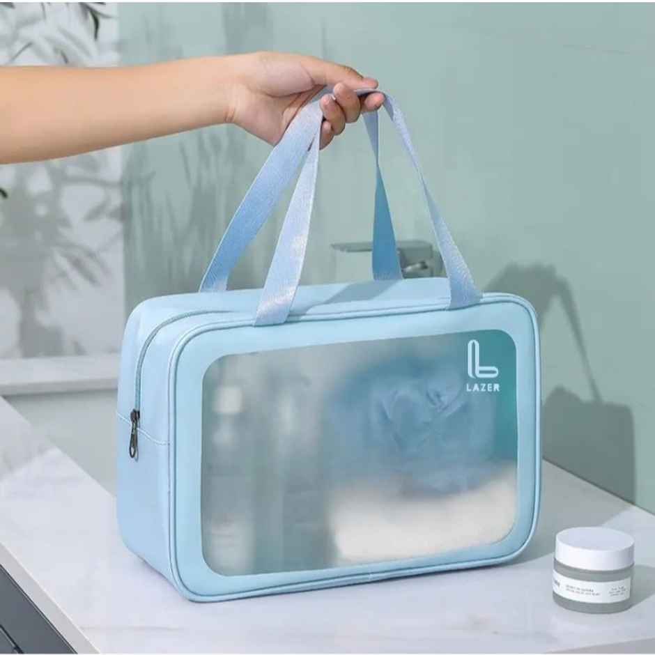 Lazer Makeup Travel Pouch | Cosmetic Bag | Travel kit Pouch for Toiletries | Blue