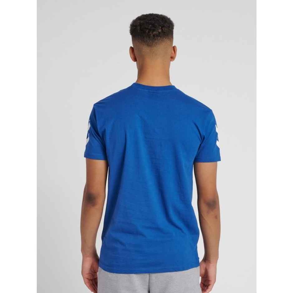 hummel Men's Go Round Neck Solid Regular Fit Cotton Poly T-shirt | True Blue - L