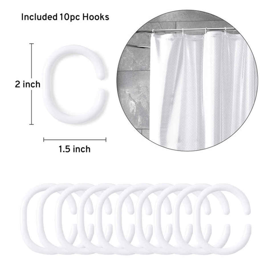 Encasa Xo Polyester Shower Curtain Zz White 183X213 Cm, Pack Of 1