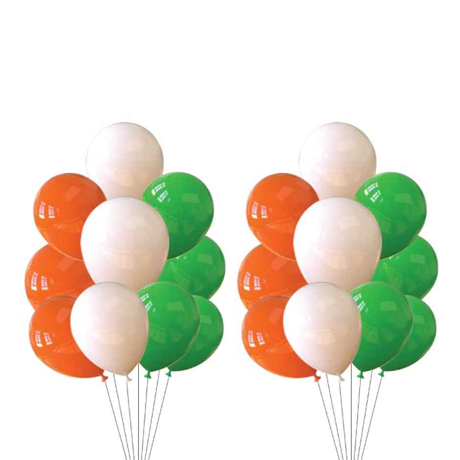 Balloon - Orange White & Green