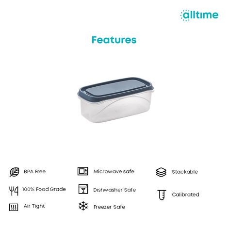 All Time Frostee Storage Contaner 550 Ml (2200 Ml) (4 Pc Set) (Colour May Vary)