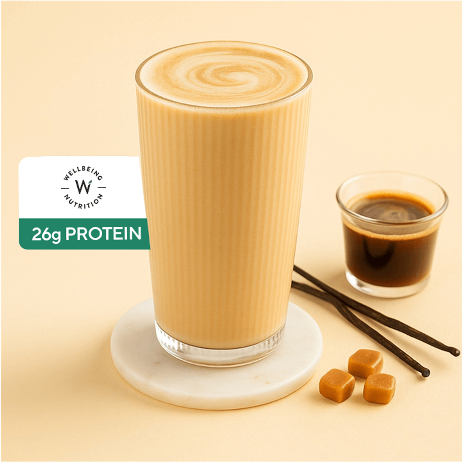 French Vanilla Caramel Plant Protein Shake - Wellbeing