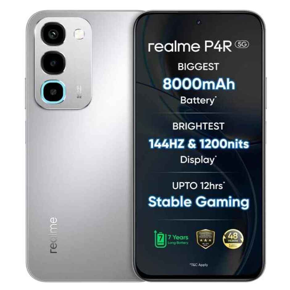 Realme P4R 5G | 6 GB RAM | 128 GB Storage | Silver Glare
