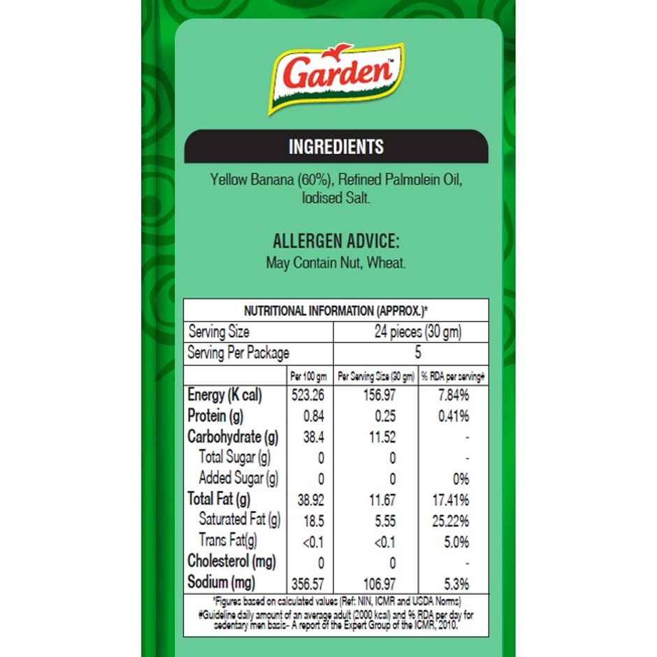 Garden Yellow Banana Chips | Crunchy Fried Snack