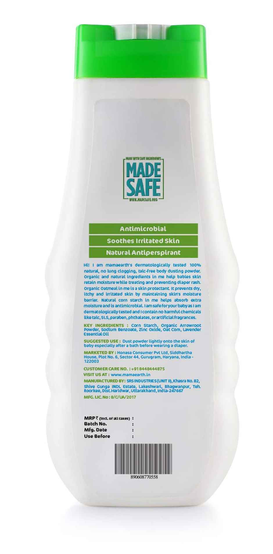 Mamaearth Dusting Powder With Organic Oatmeal & Arrowroot Powder