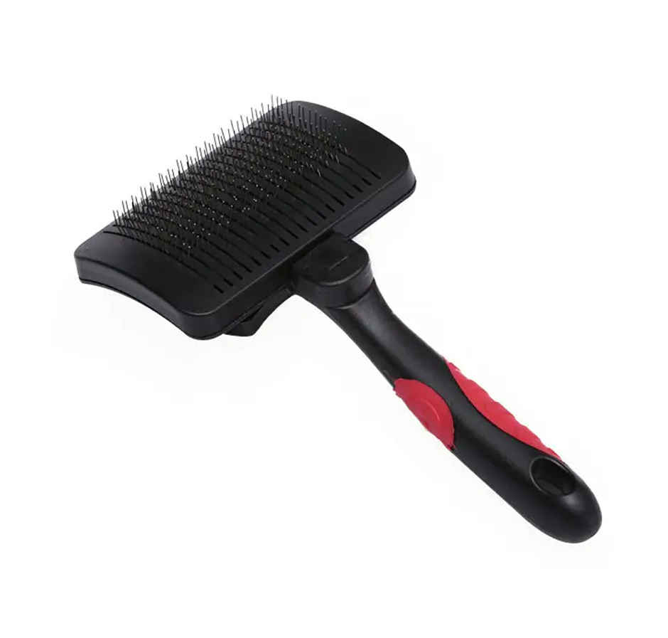 Pets Empire Pet Grooming Auto Slicker Self Cleaning Plastic Hair Brush for Dogs & Cats | Medium
