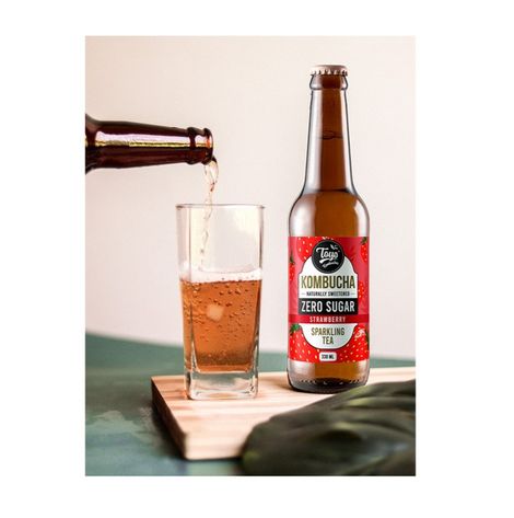 Toyo Kombucha Zero Sugar Strawberry | Non-Alcoholic Kombucha