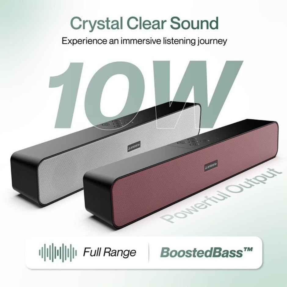 Ambrane 10W Wireless Bluetooth Speaker With 11Hrs Playtime, 51Mm Driver Soundbar Evoke Wave