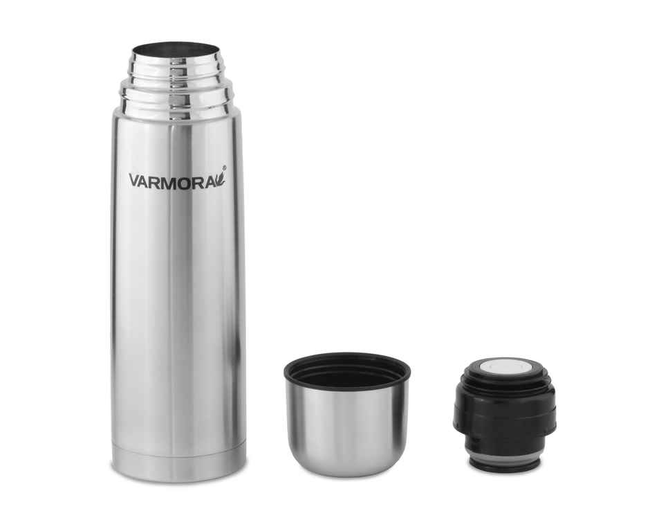 Varmora Avon Thermo Flask Water Bottle- Hot and Cold | Upto 24 Hrs | 750 ml Flask, Silver